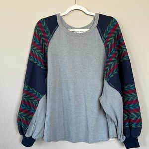 We the Free Thermal Sweater with Knit Sleeves